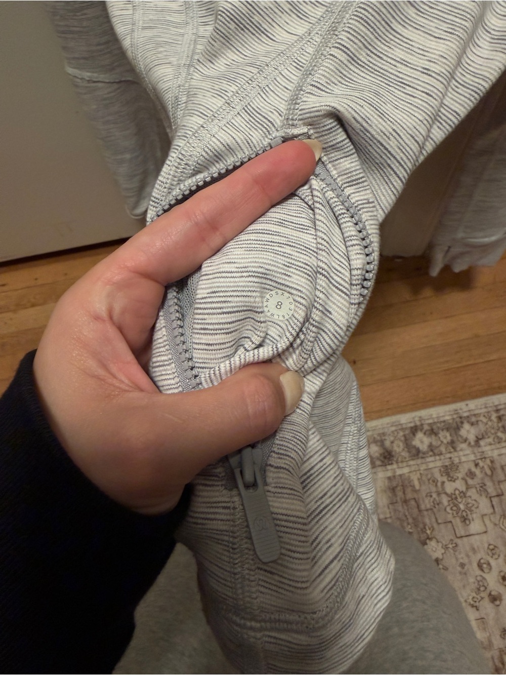 lululemon athletica Heathered Light Gray Zip-Up Jacket - Picture 2 of 4